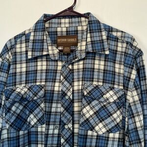 Blue and White Checkered Men's Shirt